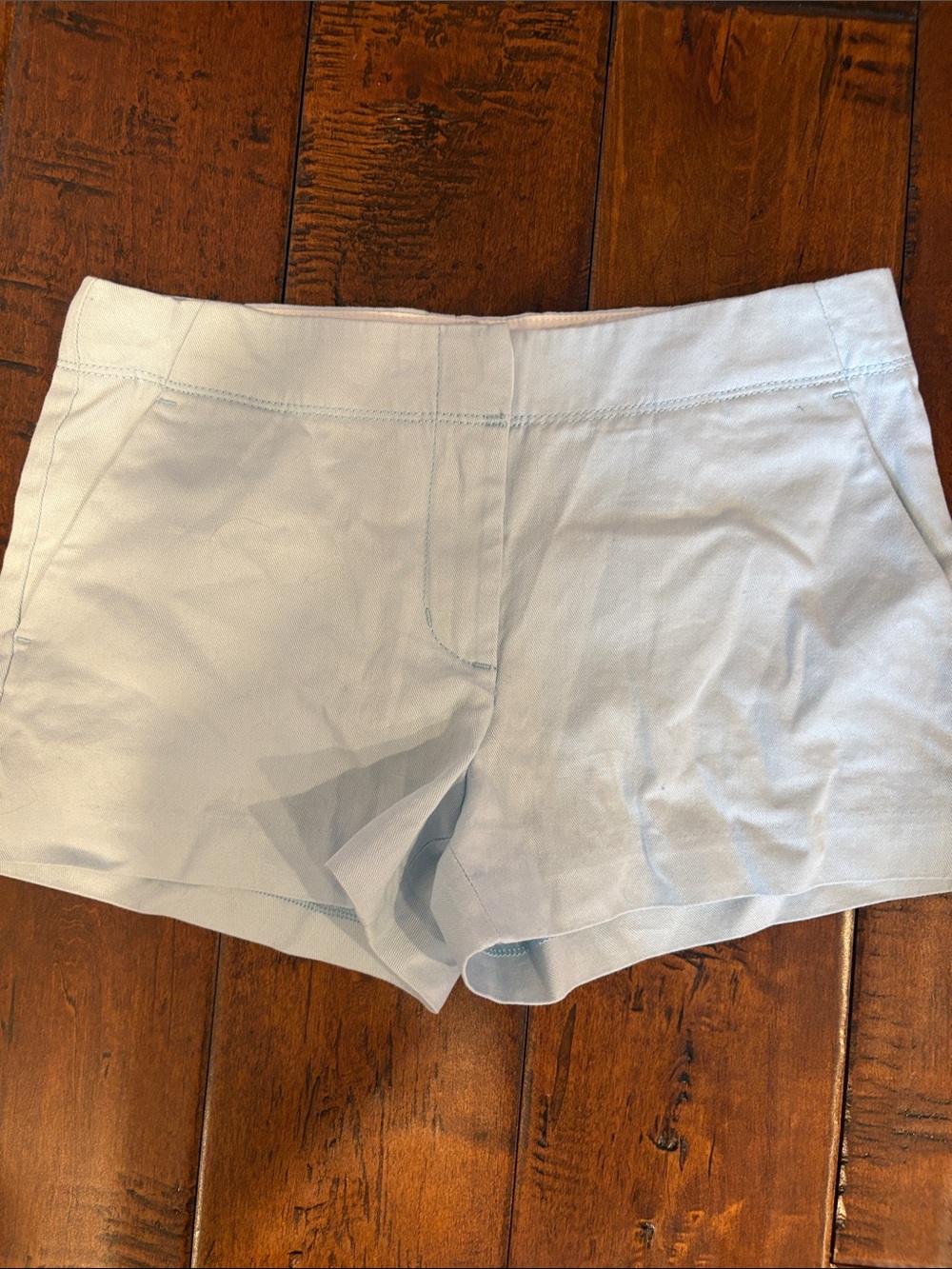Crewcuts Light Blue High-Rise Stretch Cotton Shorts